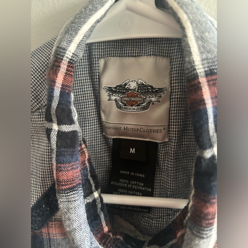 Harley Davidson Sleeveless Flannel Snap
Button Down Shirt Y2K M - Picture 4 of 6